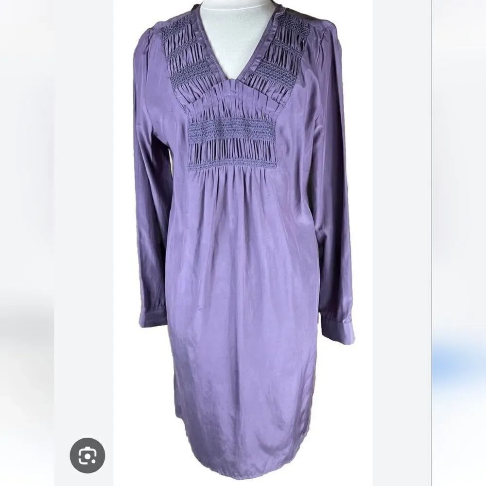 J Jill M plum purple Silk blend shirt tunic dress